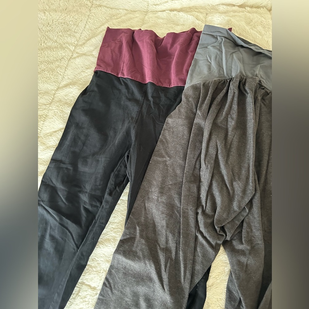 Bundle-lot of 4 maternity leggings and comfy pants, Thyme Maternity and others